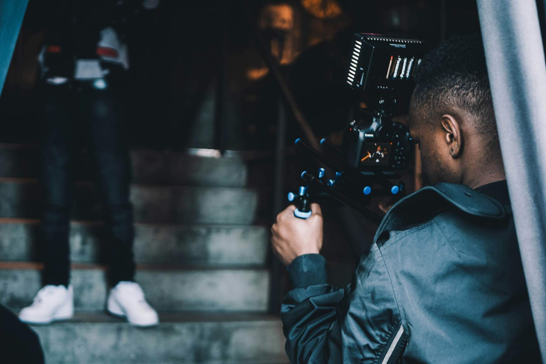 A content shoot in progress