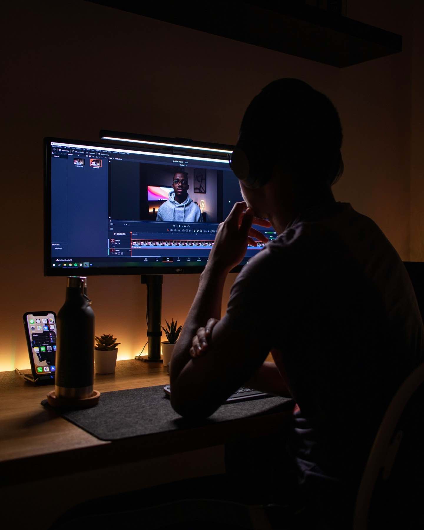 An edit suite mid-project